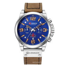 Curren 8314 Hot Sale Model Men Quartz Watch Chronograph Wristwatch Fashion Sport Watch Leather Strap